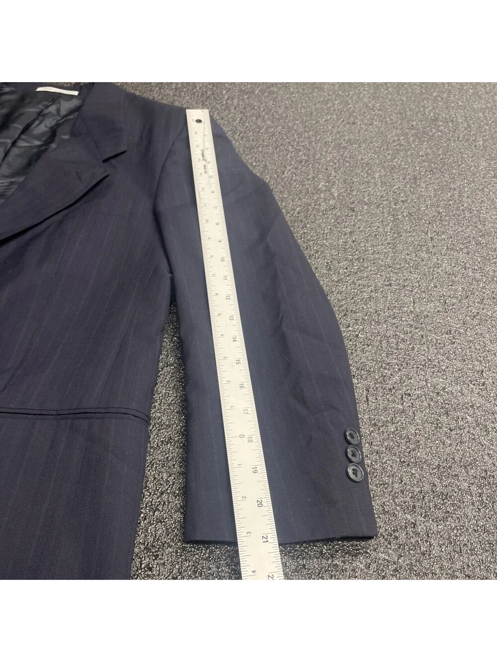 Yves Saint Laurent Vintage Wool Blazer Made in France Navy Pinstripe 38R